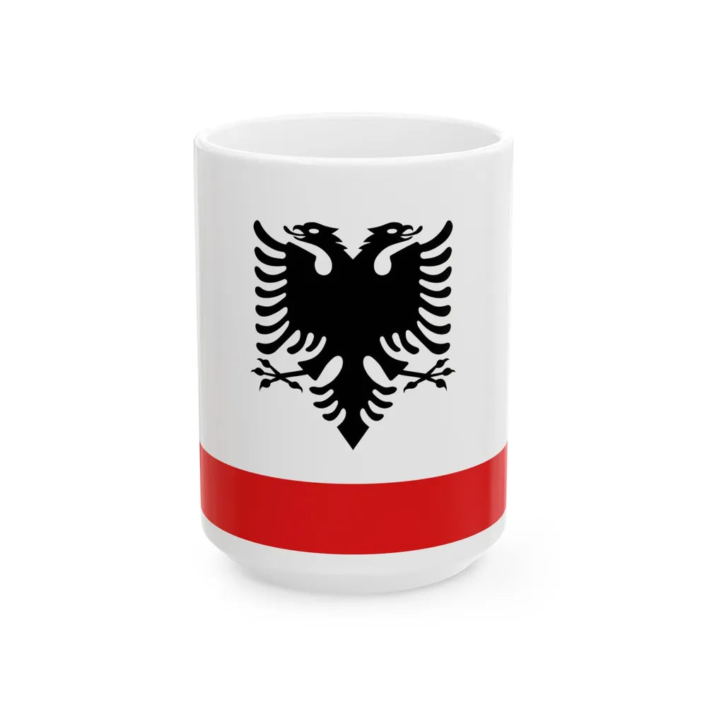 Naval Ensign of Albania - White Coffee Mug-15oz-Go Mug Yourself