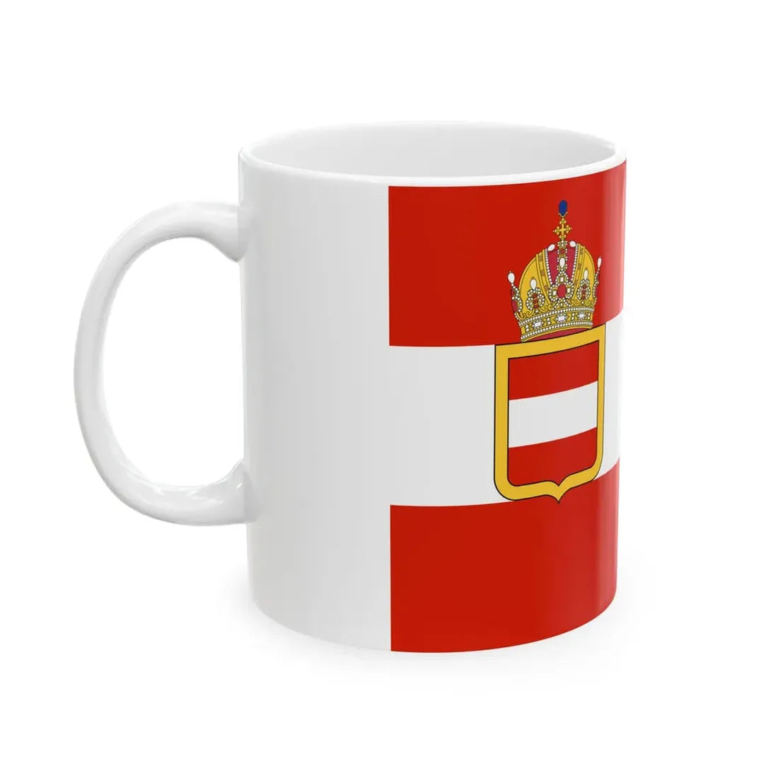 Naval Ensign of Austria-Hungary 1915 (Austria) White Coffee Mug - Go Mug Yourself