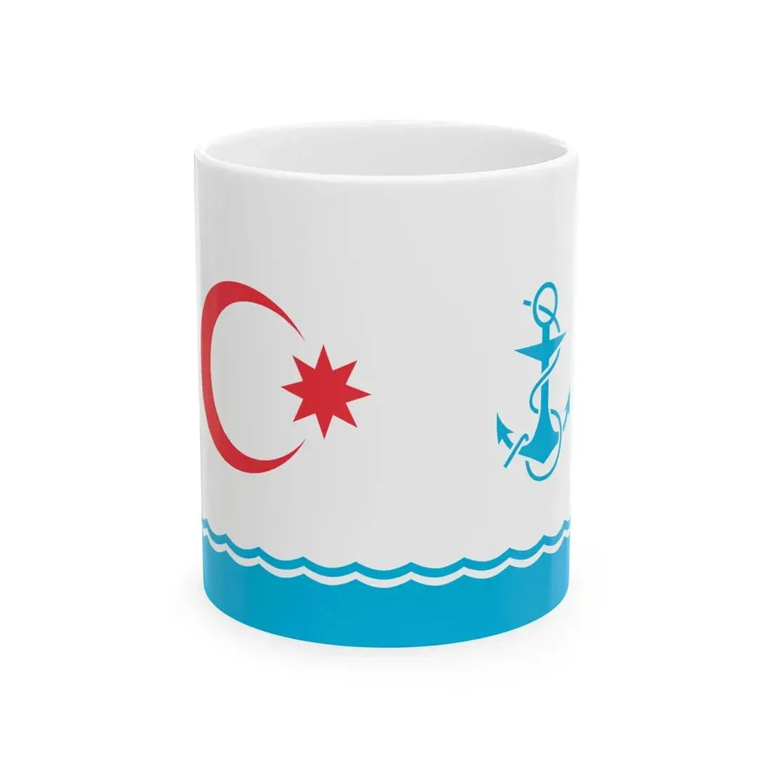 Naval Ensign of Azerbaijan (Azerbaijan) White Coffee Mug 11oz - Go Mug Yourself