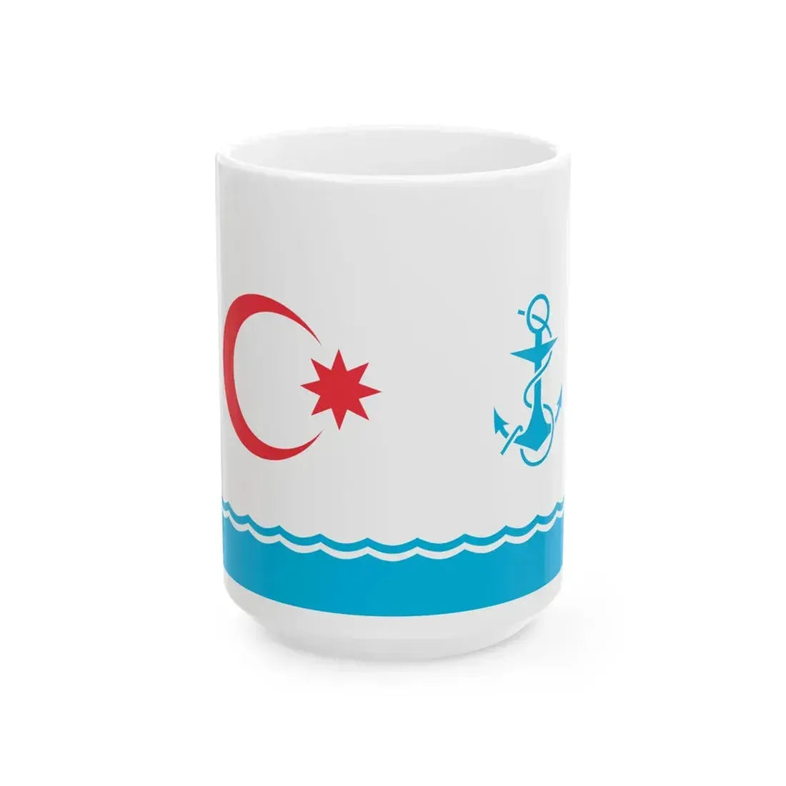Naval Ensign of Azerbaijan (Azerbaijan) White Coffee Mug 15oz - Go Mug Yourself
