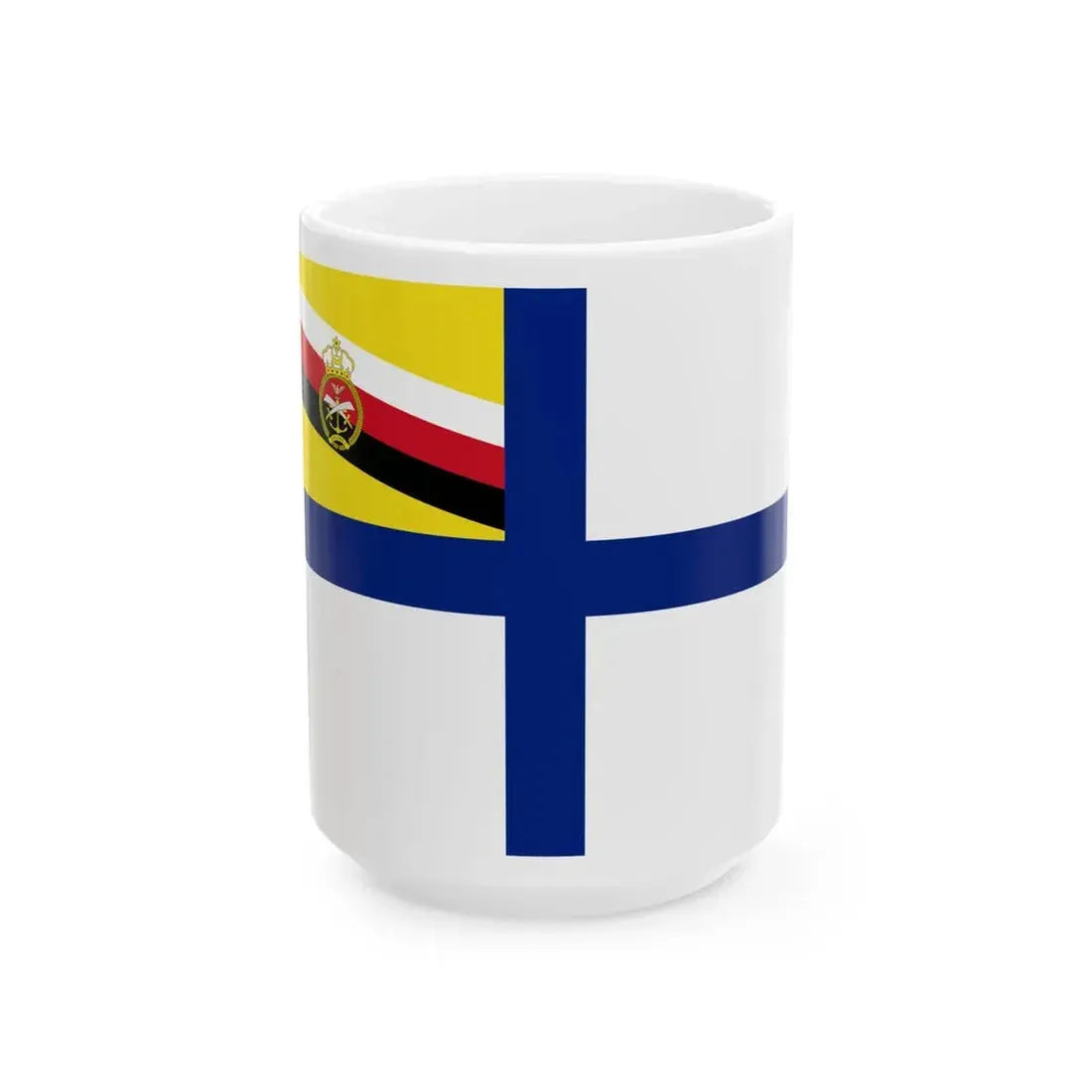Naval Ensign of Brunei 1984-late 1990s variant (Brunei) White Coffee Mug 15oz - Go Mug Yourself