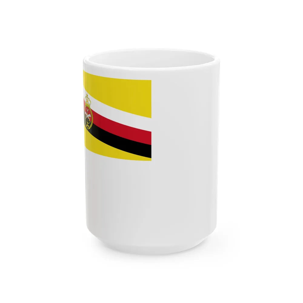 Naval Ensign of Brunei 2nd model (Brunei) White Coffee Mug 15oz - Go Mug Yourself