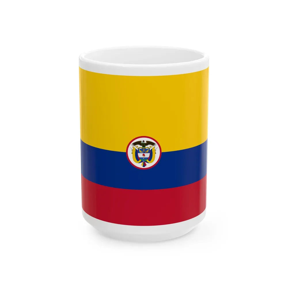 Naval Ensign of Colombia (Colombia) White Coffee Mug 15oz - Go Mug Yourself