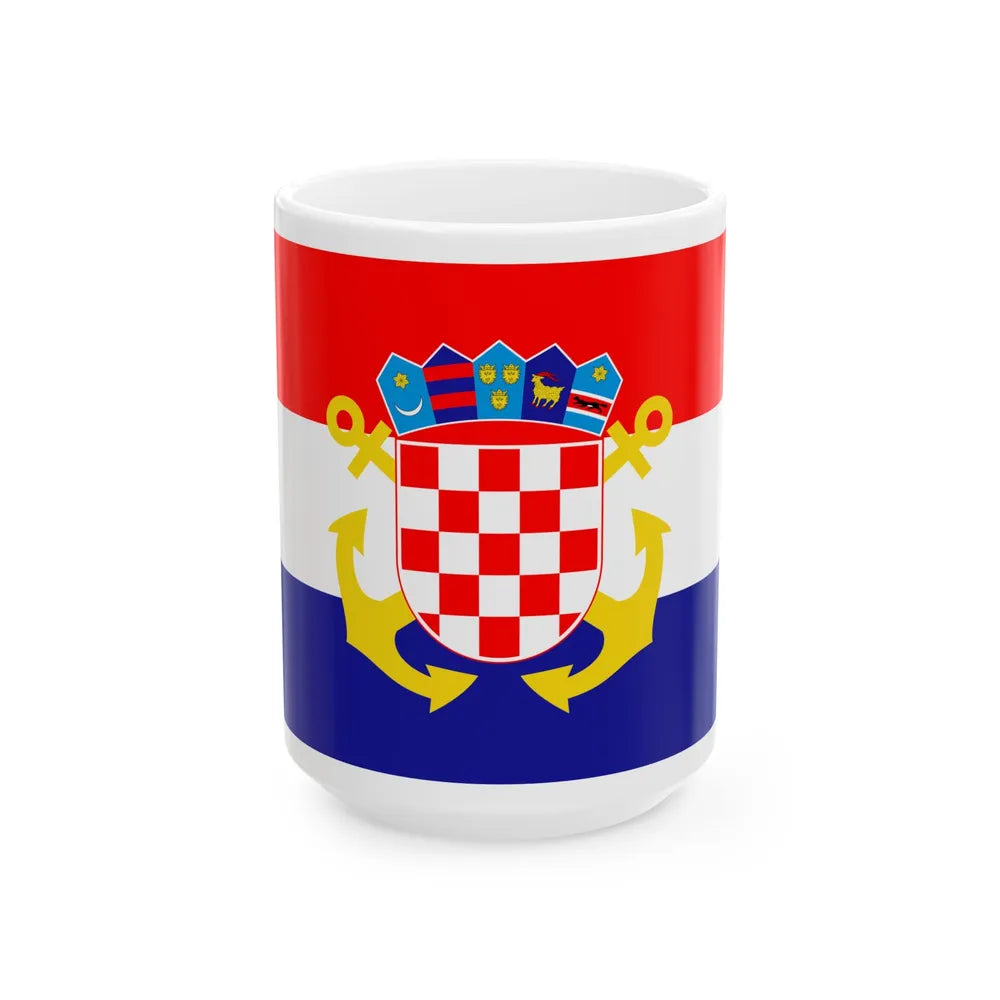 Naval Ensign of Croatia (Croatia) White Coffee Mug 15oz - Go Mug Yourself
