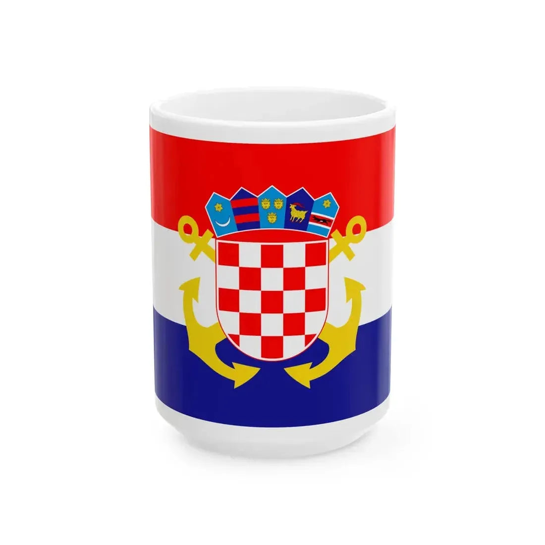Naval Ensign of Croatia (Croatia) White Coffee Mug 15oz - Go Mug Yourself