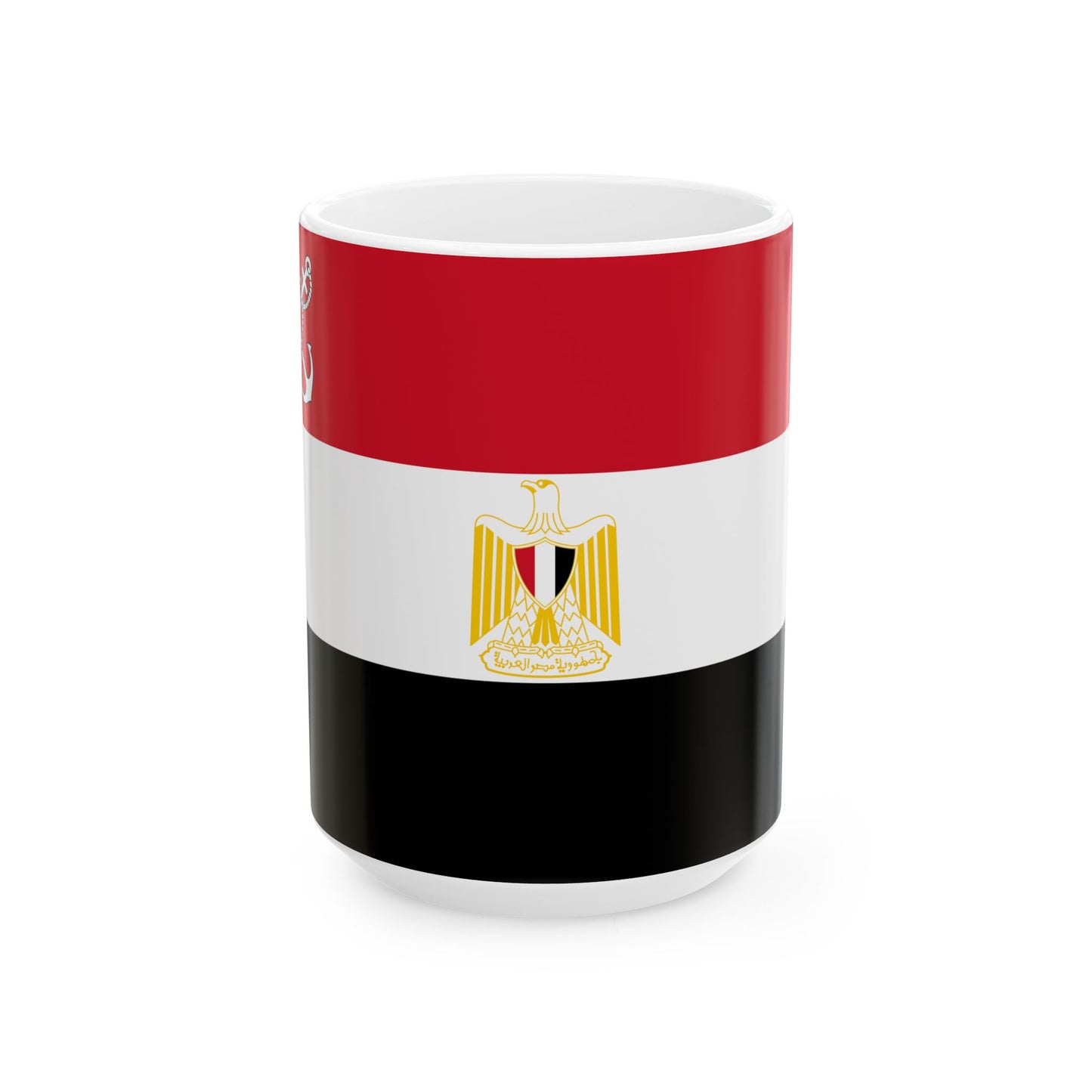 Naval Ensign of Egypt Coat of arms variant (Egypt) White Coffee Mug-15oz-Go Mug Yourself