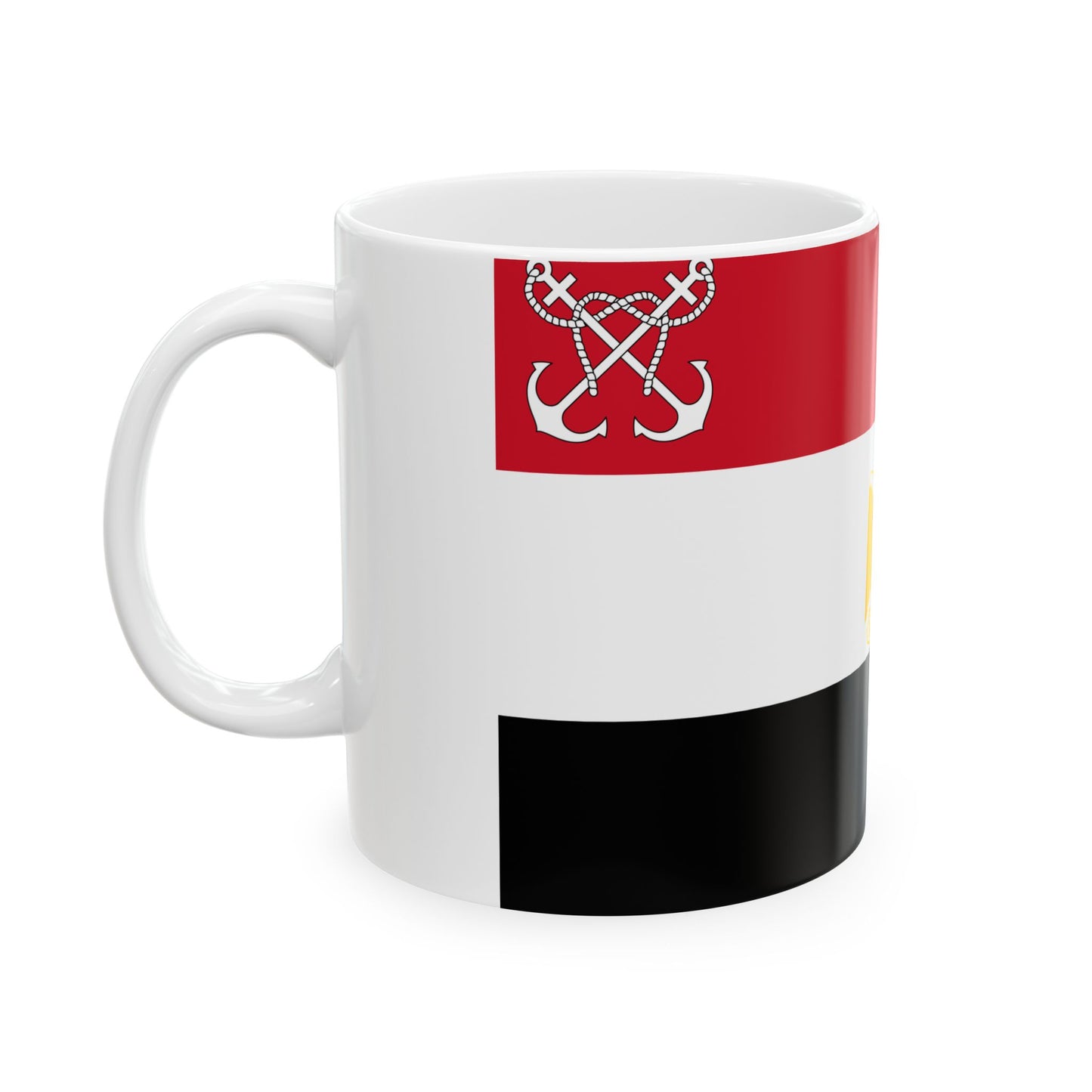 Naval Ensign of Egypt Coat of arms variant (Egypt) White Coffee Mug-Go Mug Yourself