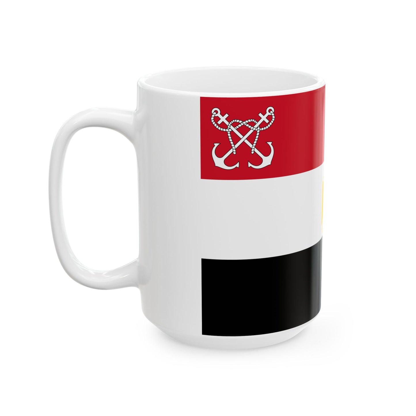 Naval Ensign of Egypt Coat of arms variant (Egypt) White Coffee Mug-Go Mug Yourself