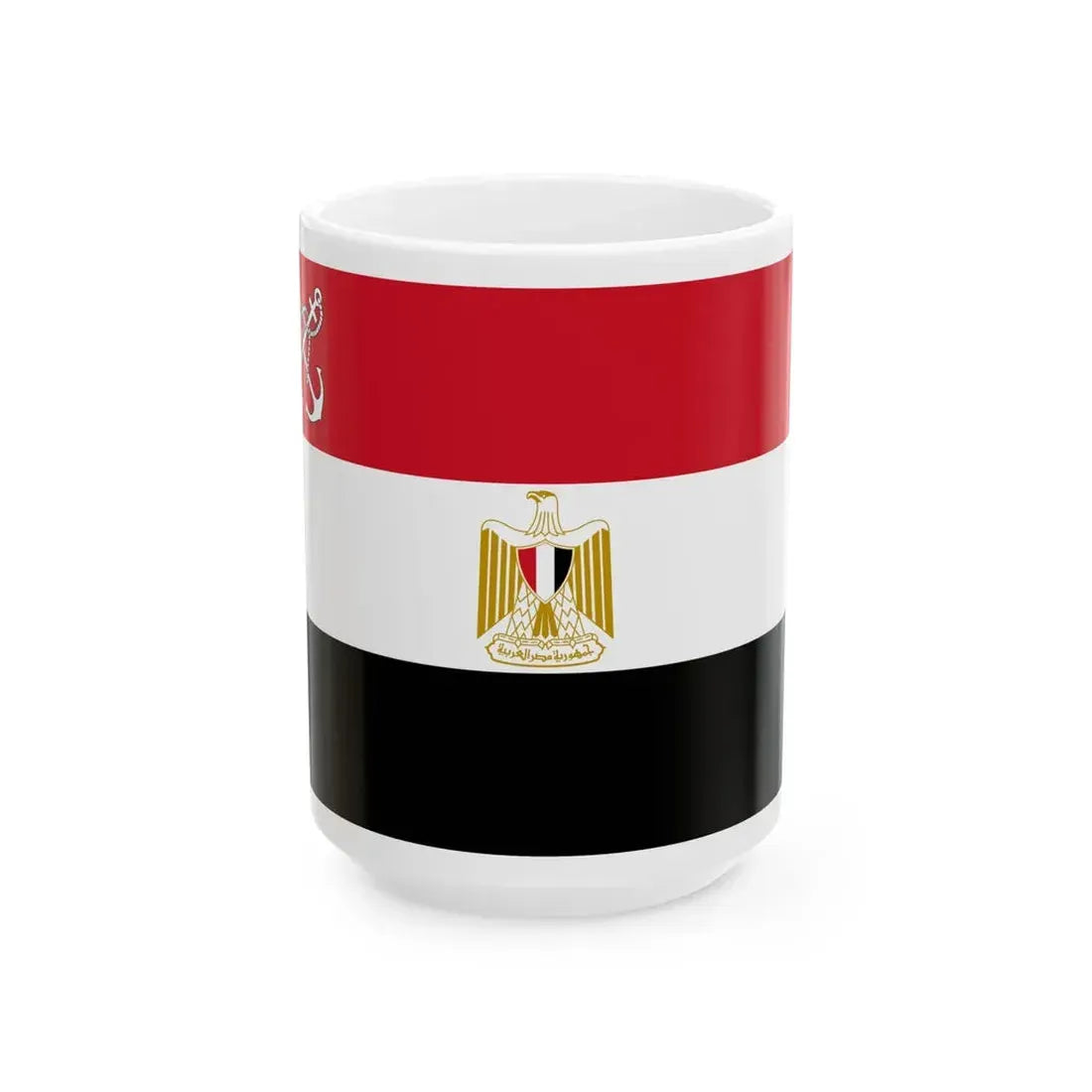 Naval Ensign of Egypt (Egypt) White Coffee Mug 15oz - Go Mug Yourself
