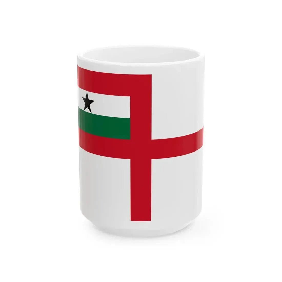 Naval Ensign of Ghana 1964-1966 (Ghana) White Coffee Mug 15oz - Go Mug Yourself