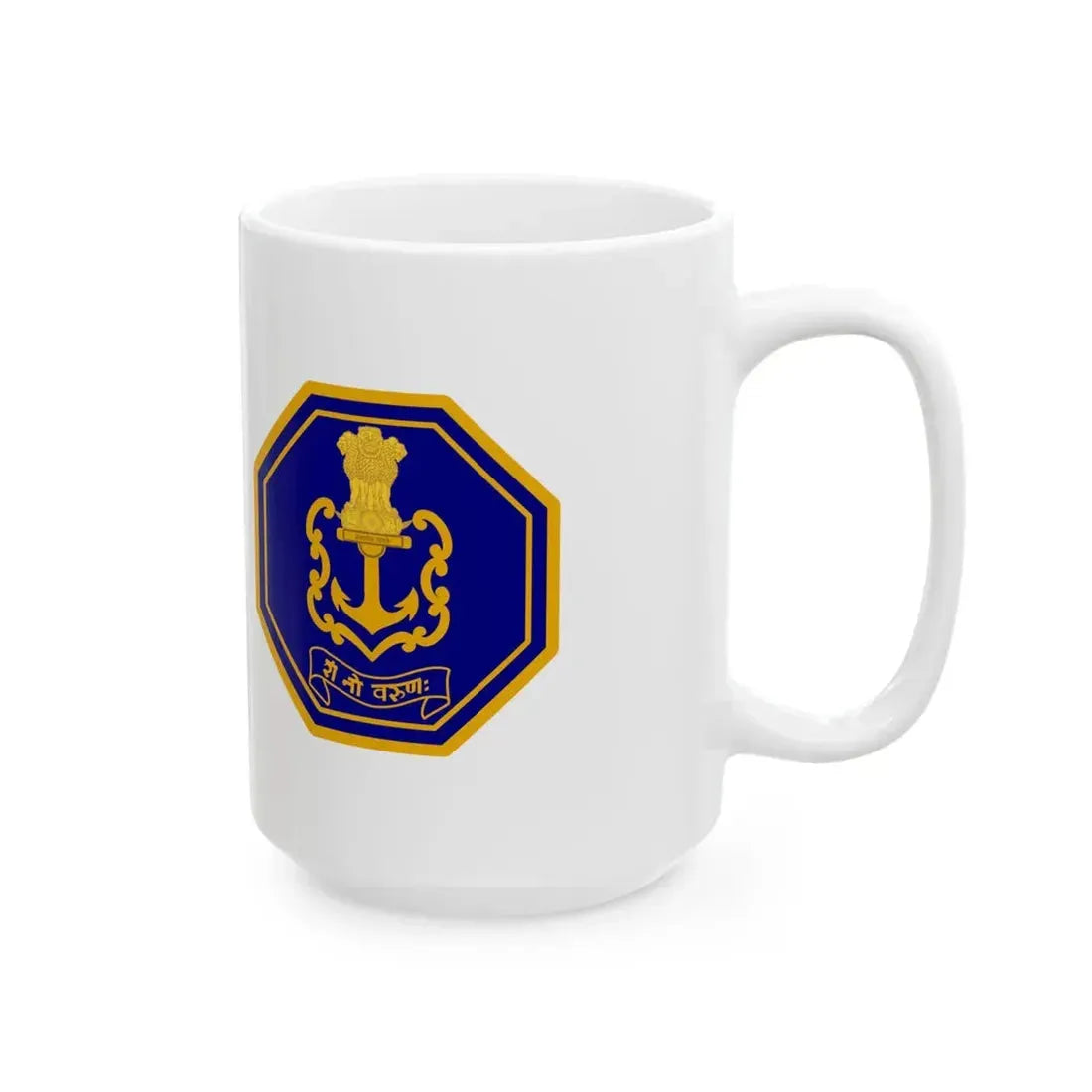 Naval Ensign of India (India) White Coffee Mug - Go Mug Yourself