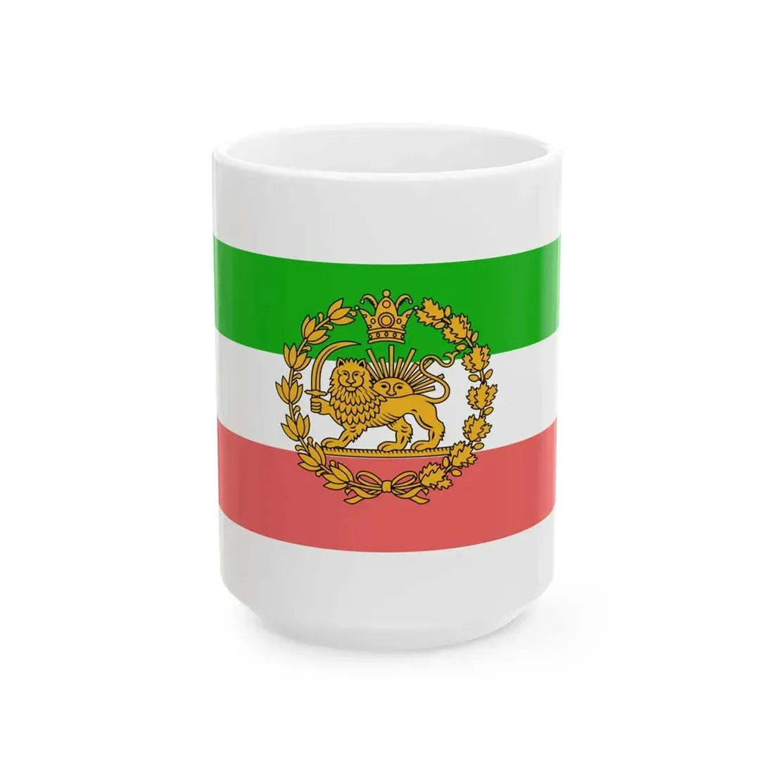 Naval Ensign of Iran 1907-1933 (Iran) White Coffee Mug 15oz - Go Mug Yourself