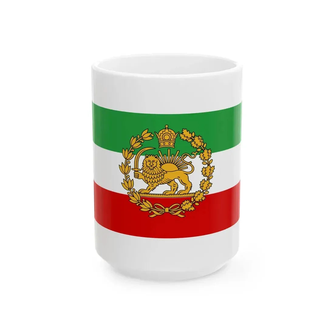 Naval Ensign of Iran 1933-1964 (Iran) White Coffee Mug 15oz - Go Mug Yourself