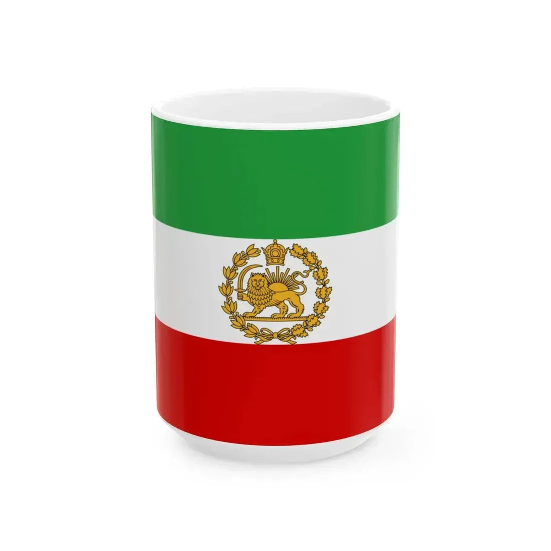 Naval ensign of Iran 1964-1979 (Iran) White Coffee Mug 15oz - Go Mug Yourself
