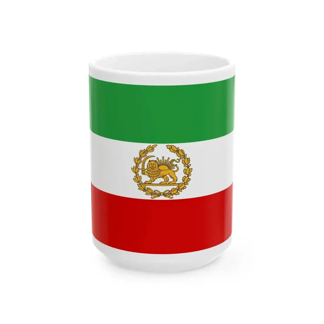 Naval Ensign of Iran 1979-1980 (Iran) White Coffee Mug 15oz - Go Mug Yourself