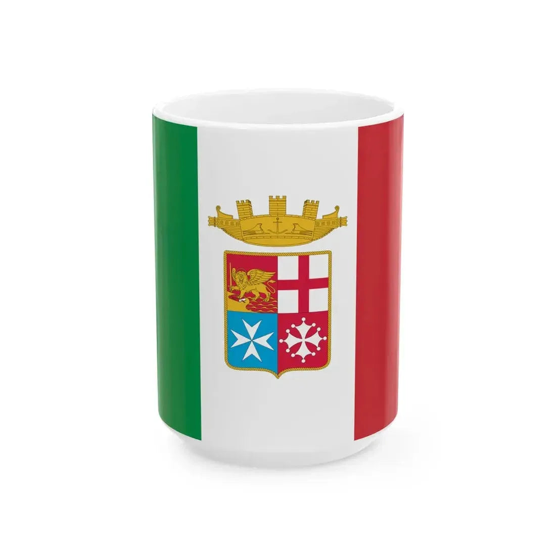 Naval Ensign of Italy (Italy) White Coffee Mug 15oz - Go Mug Yourself