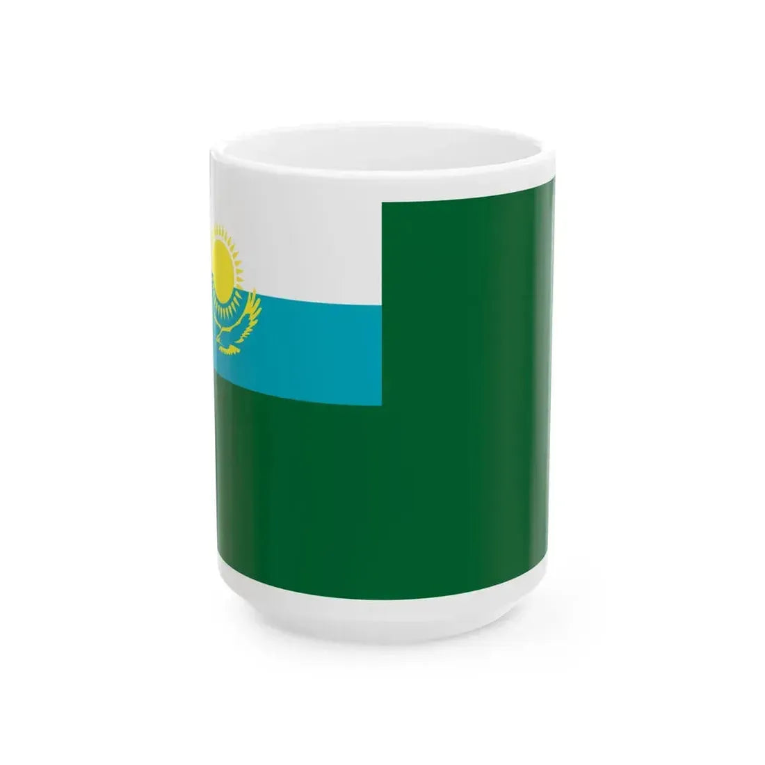 Naval Ensign of Kazakhstan Border Service (Kazakhstan) White Coffee Mug 15oz - Go Mug Yourself