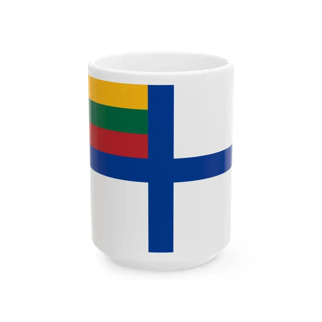 Naval Ensign of Lithuania (Lithuania) White Coffee Mug 15oz - Go Mug Yourself
