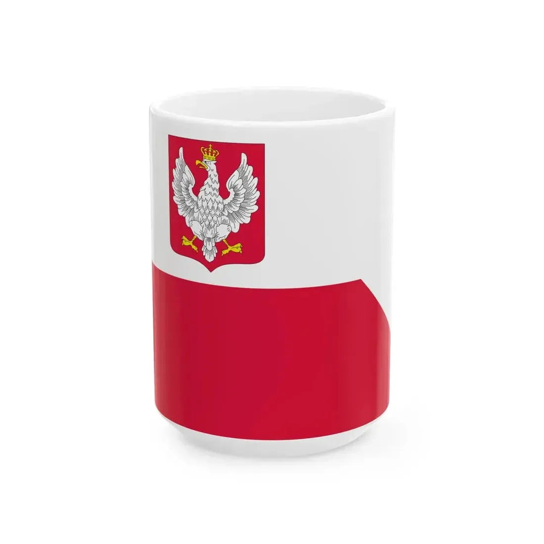 Naval Ensign of Poland 1919-1928 (Poland) White Coffee Mug 15oz - Go Mug Yourself