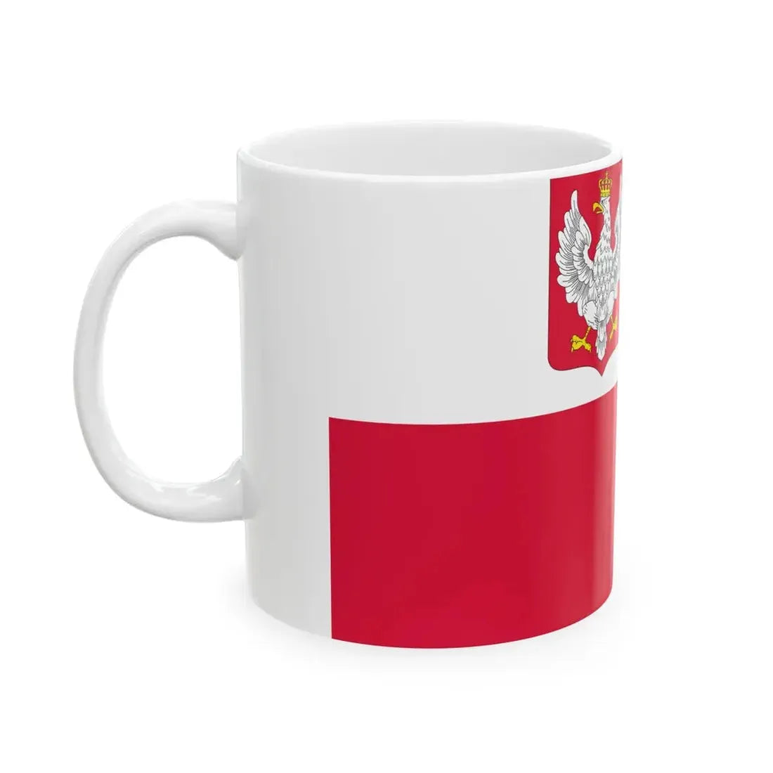 Naval Ensign of Poland 1919-1928 (Poland) White Coffee Mug - Go Mug Yourself
