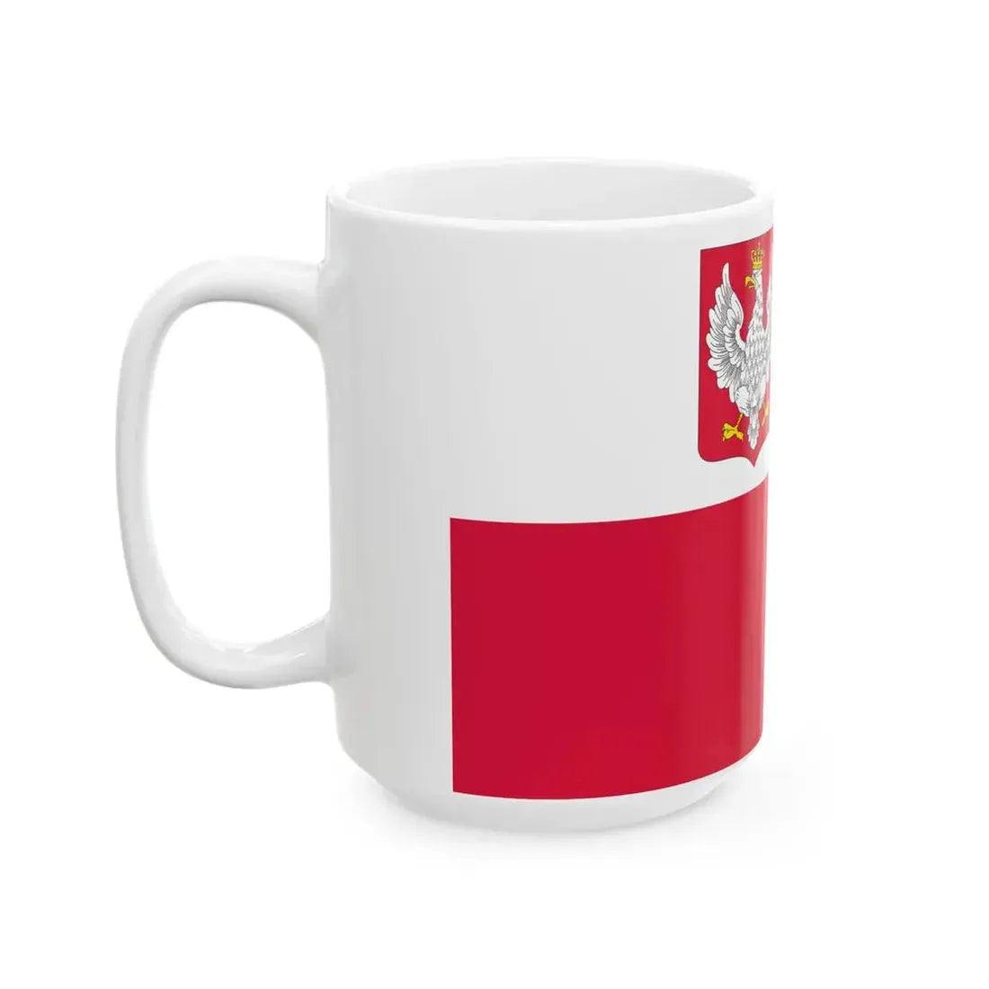 Naval Ensign of Poland 1919-1928 (Poland) White Coffee Mug - Go Mug Yourself
