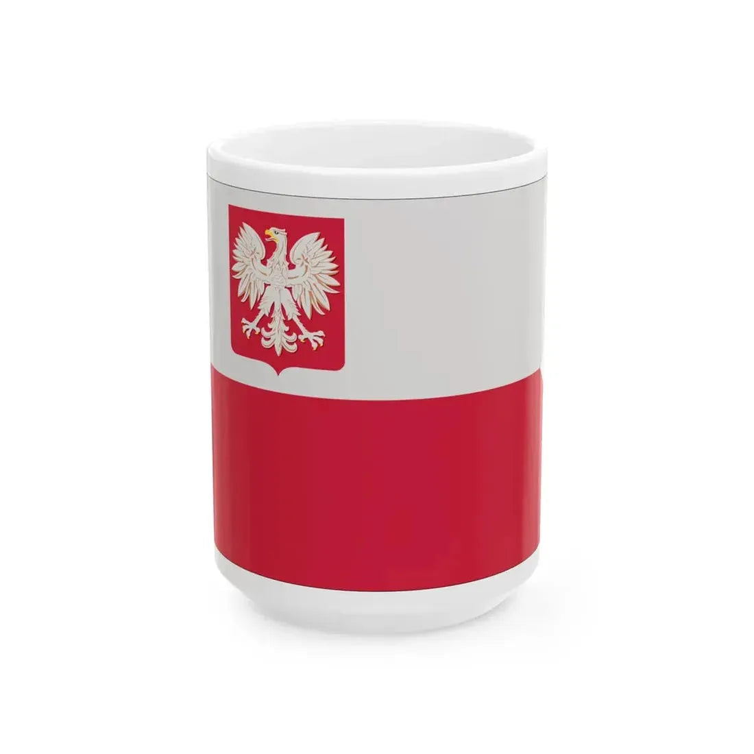 Naval Ensign of Poland 1980-1993 normative (Poland) White Coffee Mug 15oz - Go Mug Yourself