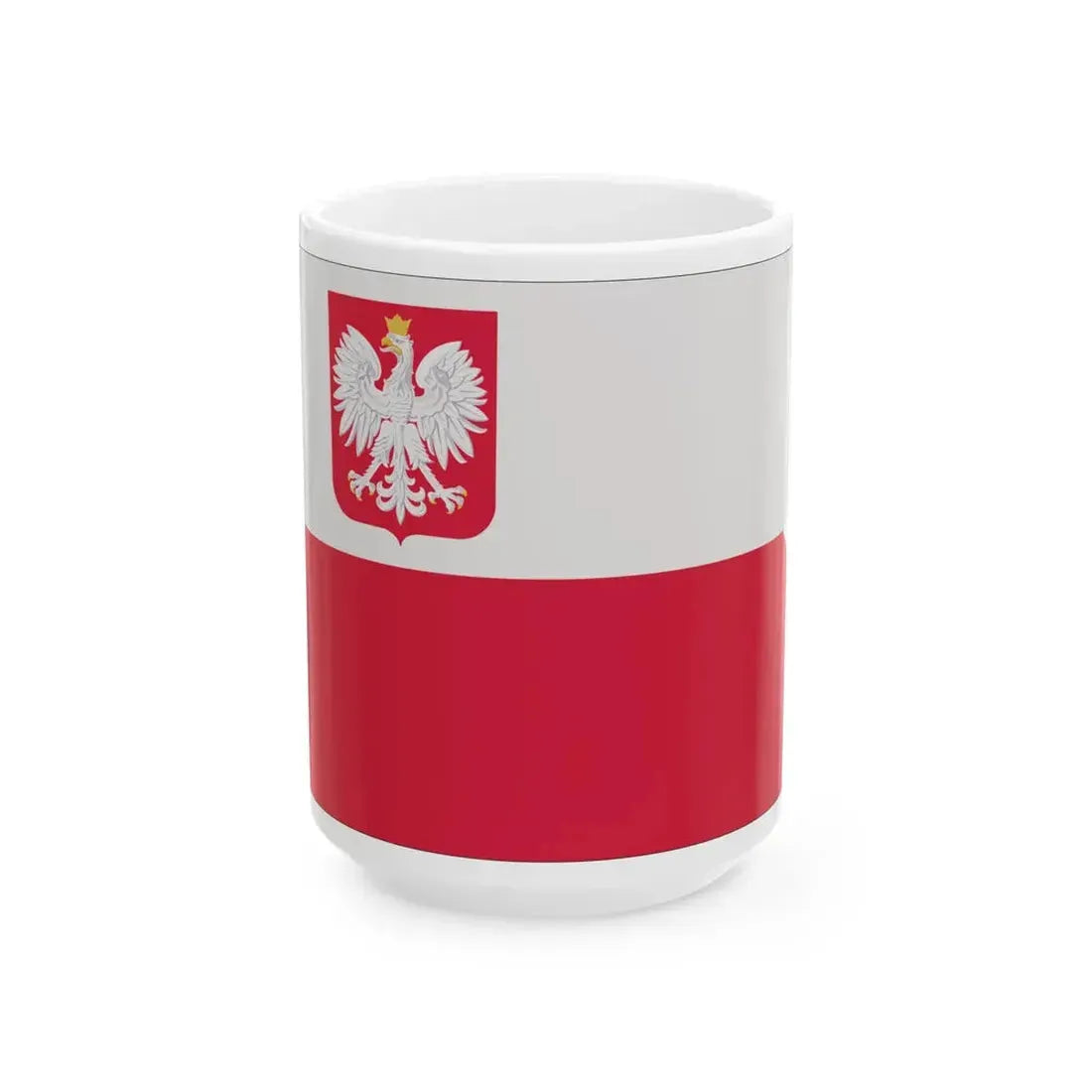 Naval Ensign of Poland normative (Poland) White Coffee Mug 15oz - Go Mug Yourself
