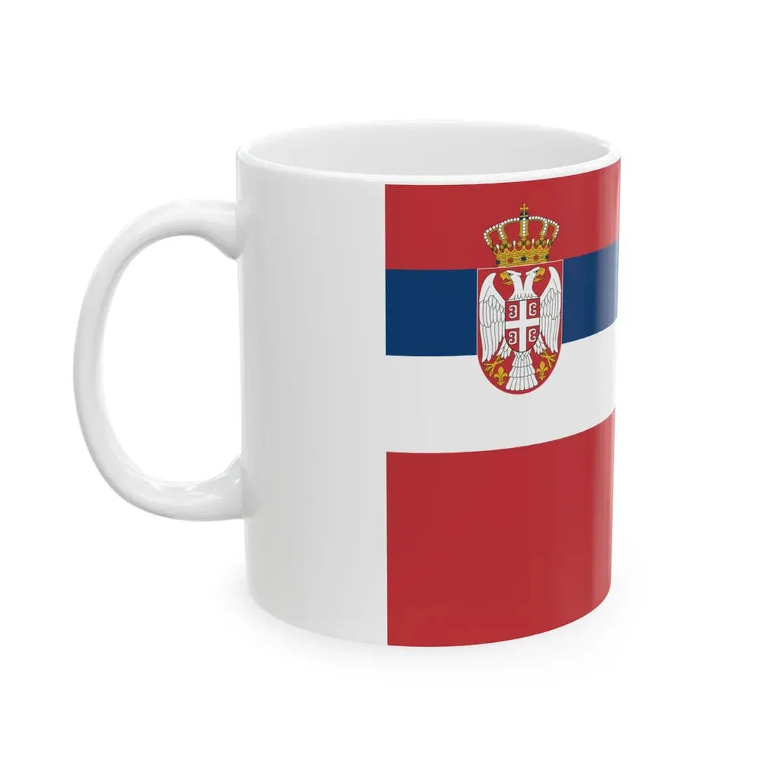 Naval Ensign of Serbia (Serbia) White Coffee Mug - Go Mug Yourself