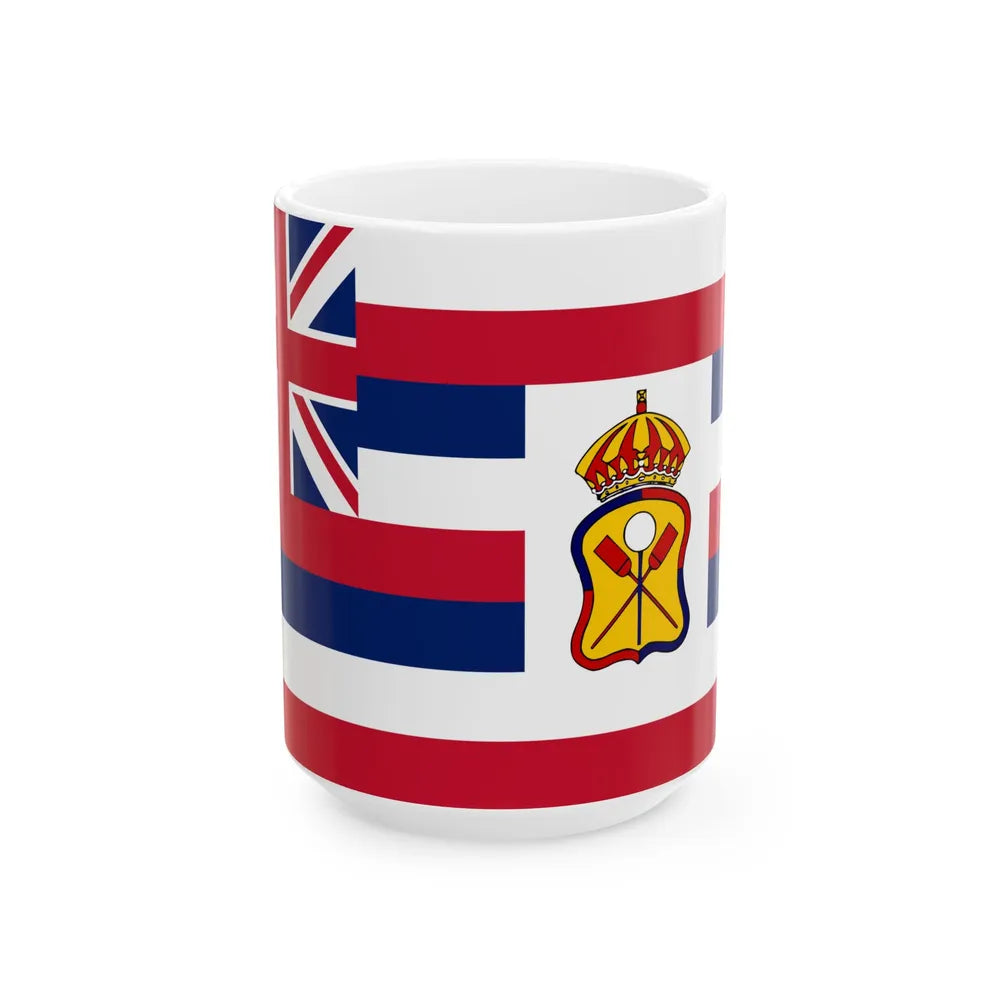 Naval ensign of the Kingdom of Hawaii (United States) White Coffee Mug 15oz - Go Mug Yourself
