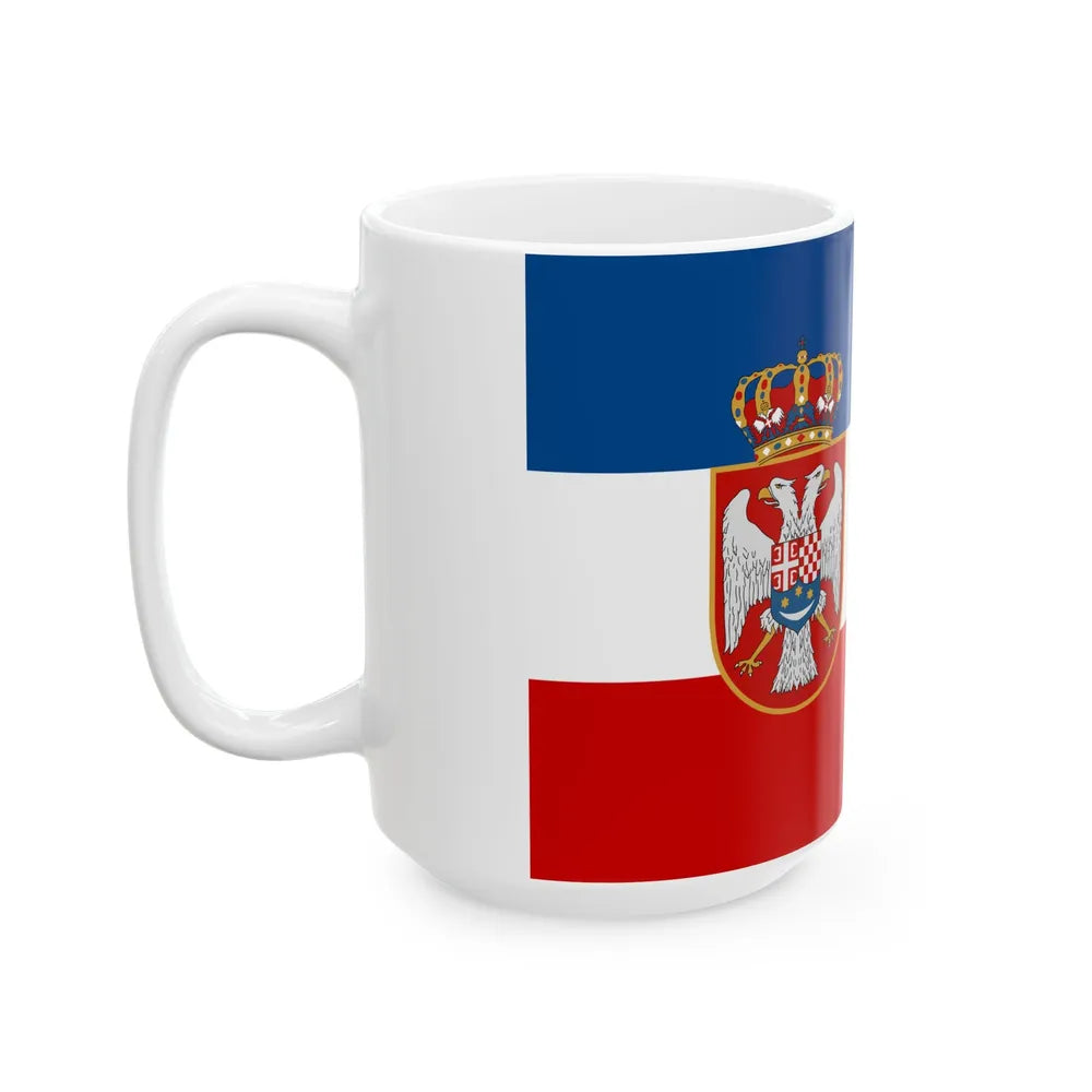 Naval ensign of the Kingdom of Yugoslavia (Croatia) White Coffee Mug - Go Mug Yourself