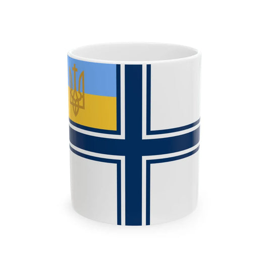 Naval ensign of Ukraine 1918-1921 1992 (Ukraine) White Coffee Mug 11oz - Go Mug Yourself
