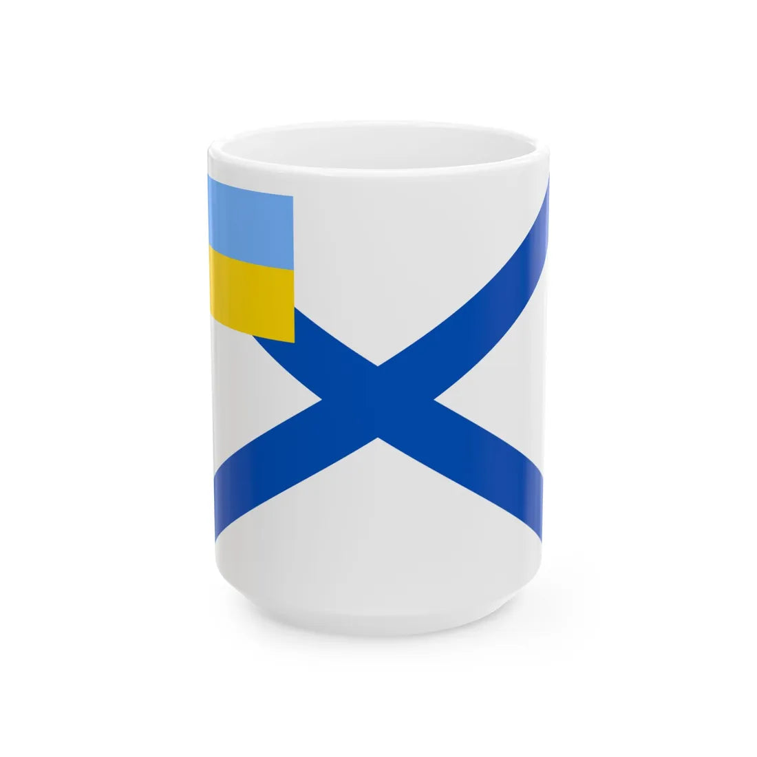 Naval Ensign of Ukraine 1918 dress (Ukraine) White Coffee Mug 15oz - Go Mug Yourself