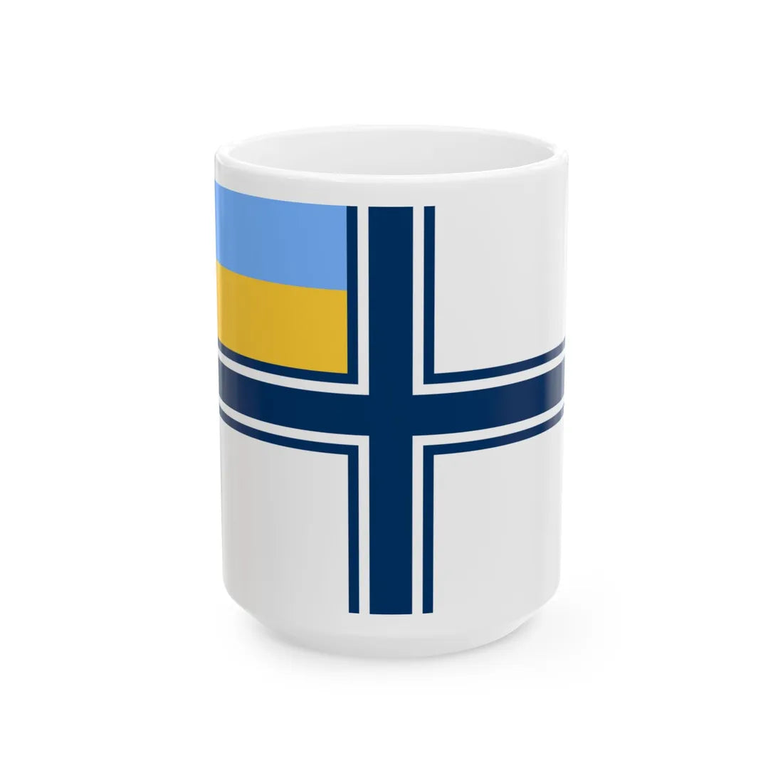 Naval ensign of Ukraine 1997-2007 (Ukraine) White Coffee Mug 15oz - Go Mug Yourself