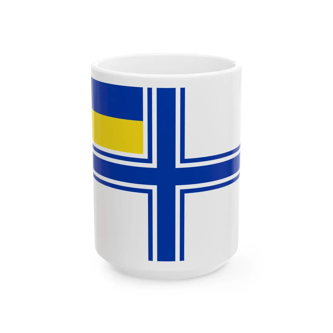 Naval Ensign of Ukraine 1997 dress (Ukraine) White Coffee Mug 15oz - Go Mug Yourself
