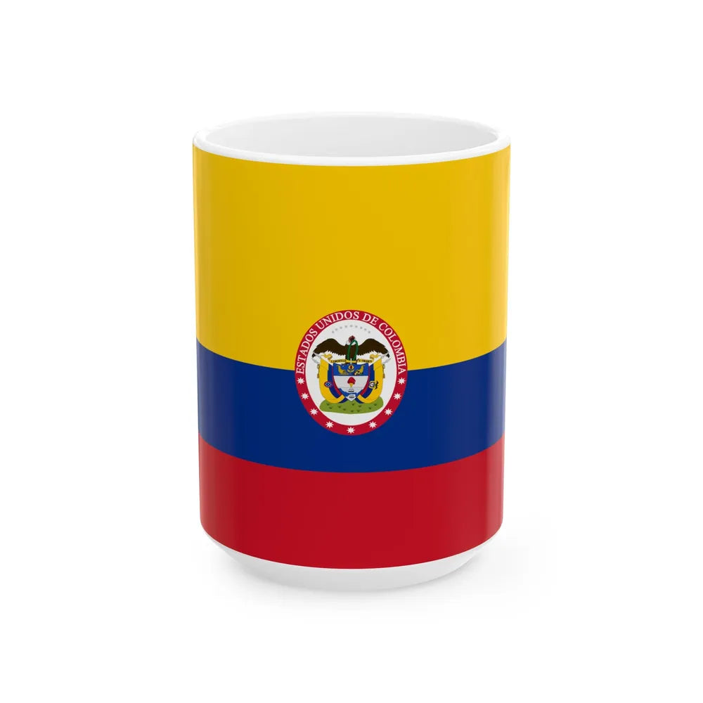 Naval ensign of United States of Colombia (Colombia) White Coffee Mug 15oz - Go Mug Yourself