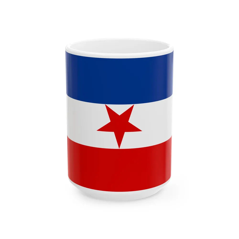 Naval ensign of Yugoslavia 1942-1944 (Croatia) White Coffee Mug 15oz - Go Mug Yourself