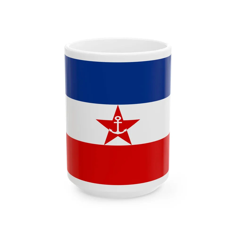 Naval ensign of Yugoslavia 1943-1949 (Croatia) White Coffee Mug 15oz - Go Mug Yourself