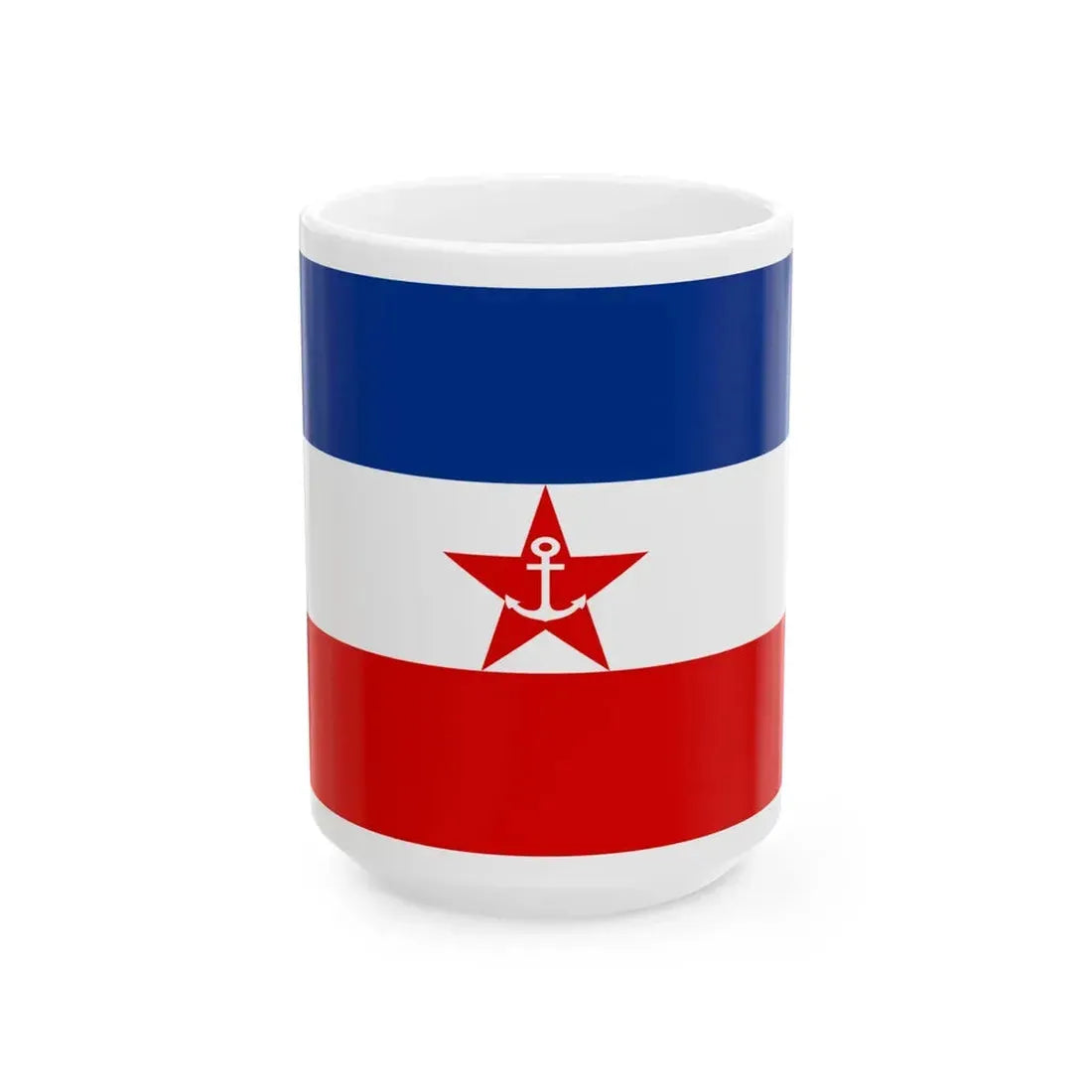 Naval ensign of Yugoslavia 1943-1949 (Croatia) White Coffee Mug 15oz - Go Mug Yourself