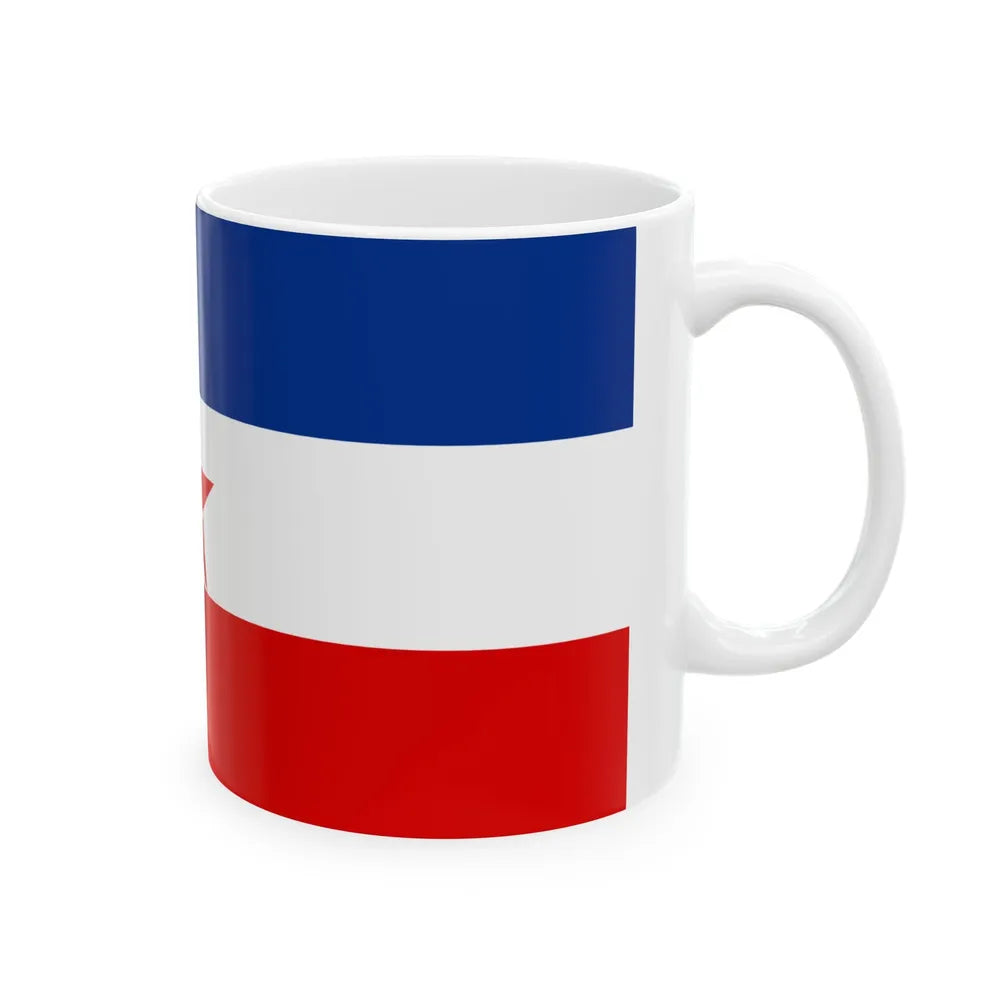 Naval ensign of Yugoslavia 1943-1949 (Croatia) White Coffee Mug - Go Mug Yourself