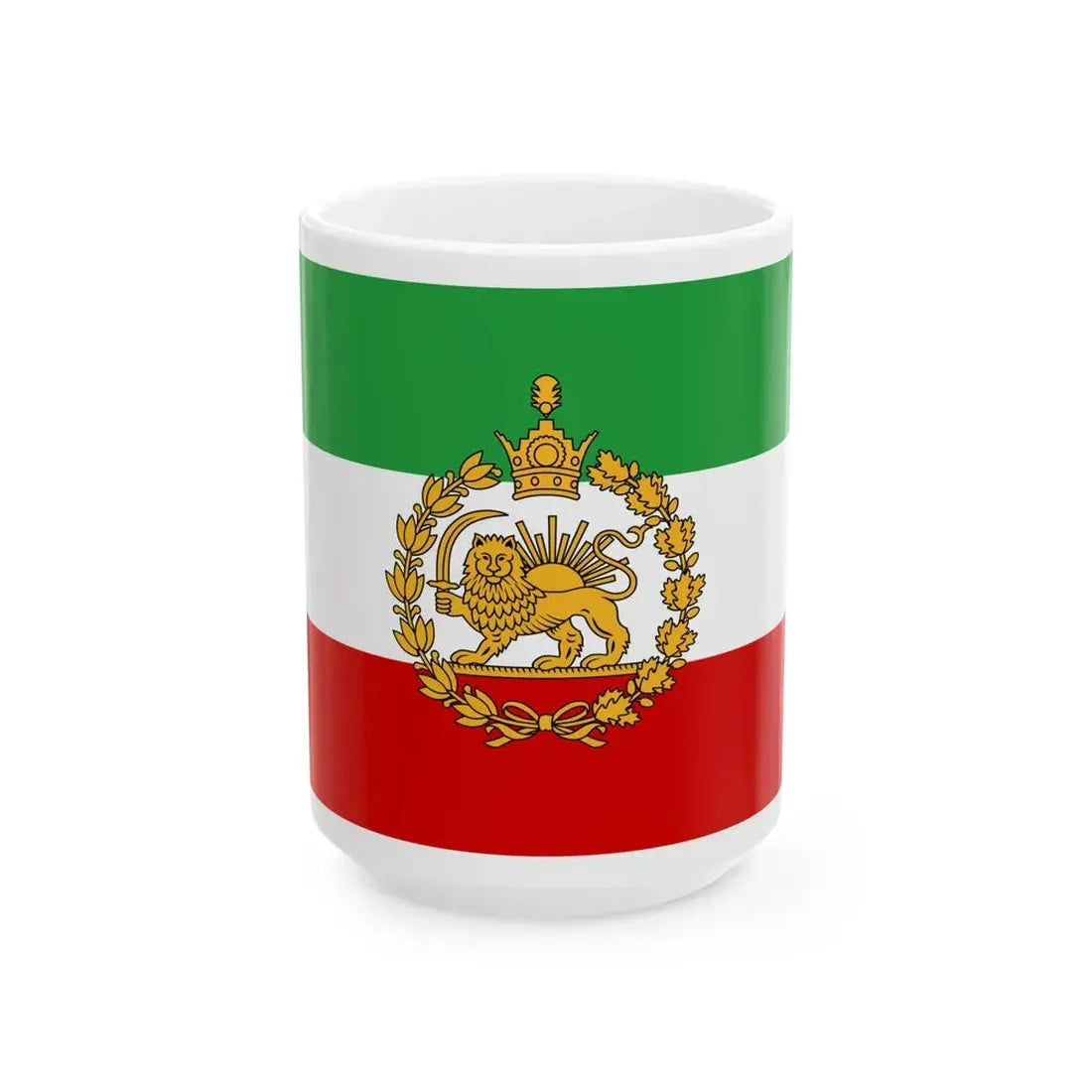 Naval flag of Iran 1933-1980 (Iran) White Coffee Mug 15oz - Go Mug Yourself