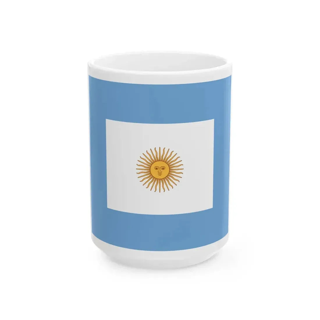 Naval jack of Argentina (Argentina) White Coffee Mug 15oz - Go Mug Yourself