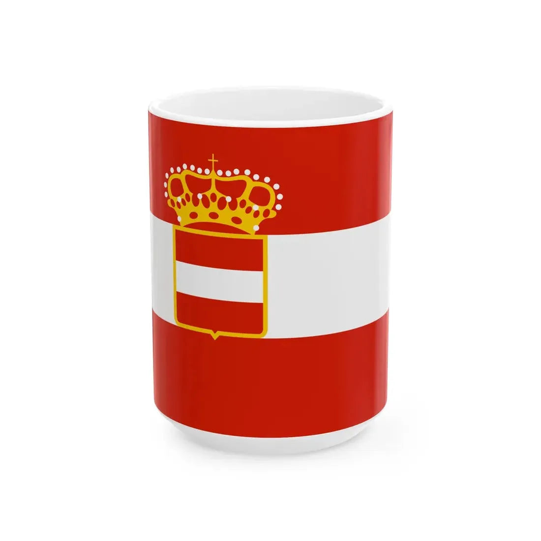 Naval Jack of Austria-Hungary (Austria) White Coffee Mug 15oz - Go Mug Yourself