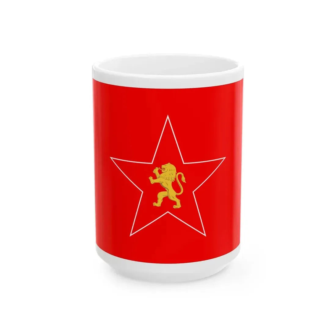 Naval Jack of Bulgaria 1949-1955 (Bulgaria) White Coffee Mug 15oz - Go Mug Yourself
