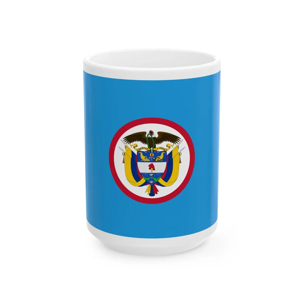 Naval jack of Colombia (Colombia) White Coffee Mug 15oz - Go Mug Yourself