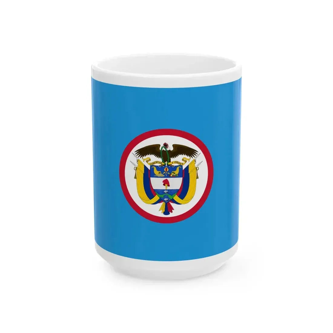 Naval jack of Colombia (Colombia) White Coffee Mug 15oz - Go Mug Yourself