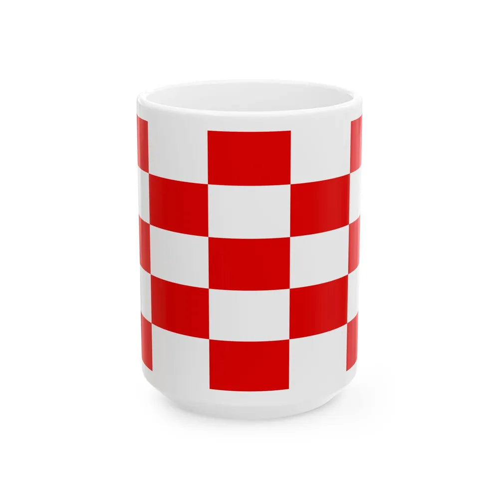 Naval jack of Croatia 1944-1945 (Croatia) White Coffee Mug 15oz - Go Mug Yourself