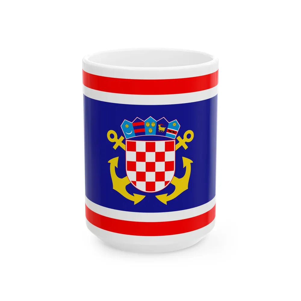 Naval jack of Croatia (Croatia) White Coffee Mug 15oz - Go Mug Yourself