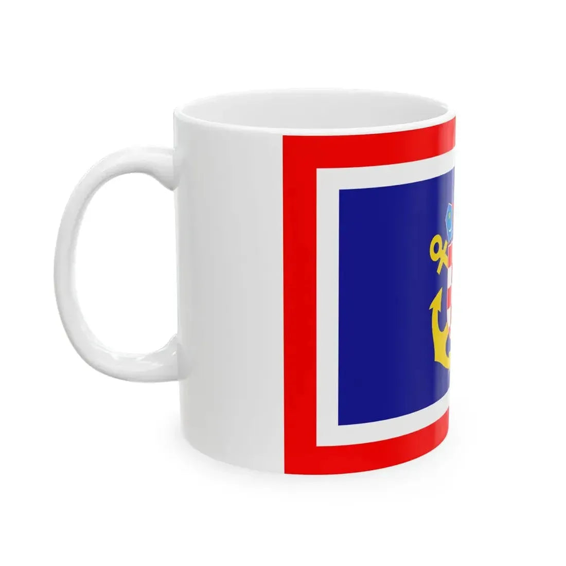 Naval jack of Croatia (Croatia) White Coffee Mug - Go Mug Yourself