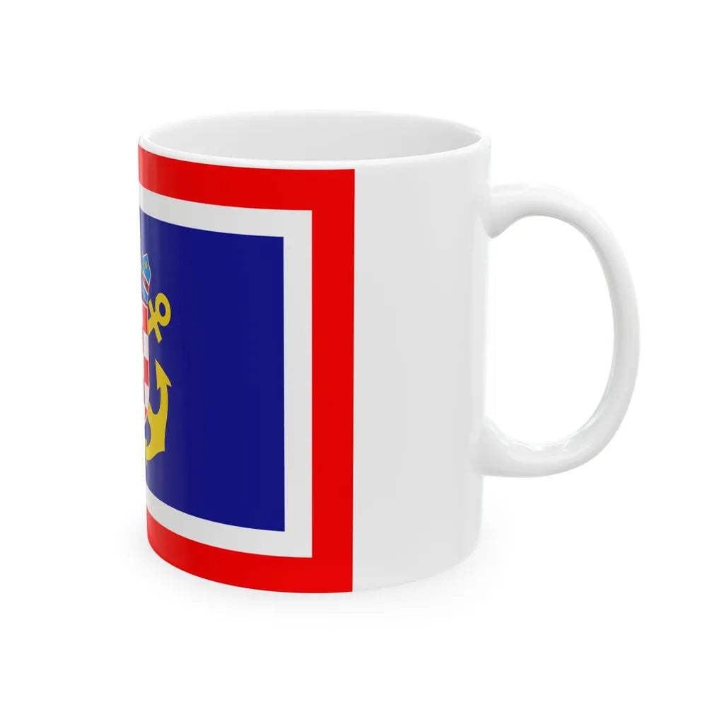 Naval jack of Croatia (Croatia) White Coffee Mug - Go Mug Yourself
