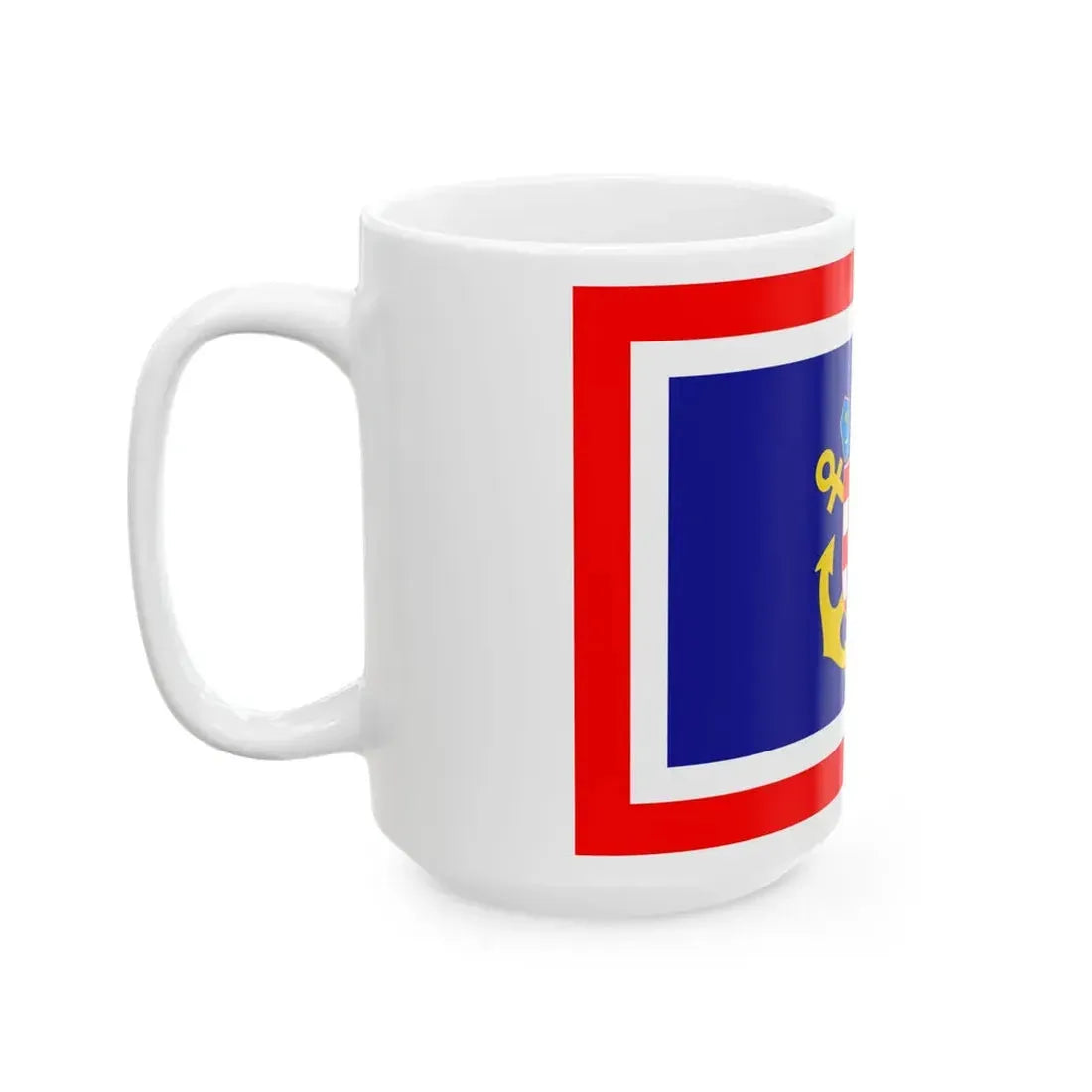 Naval jack of Croatia (Croatia) White Coffee Mug - Go Mug Yourself